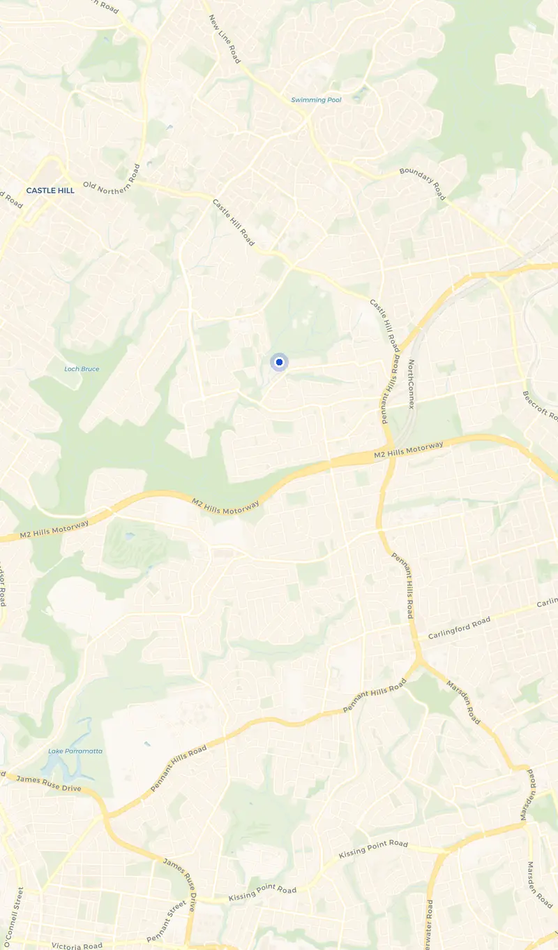 Map of the West Pennant Hills service area and the surrounding suburbs we cover.